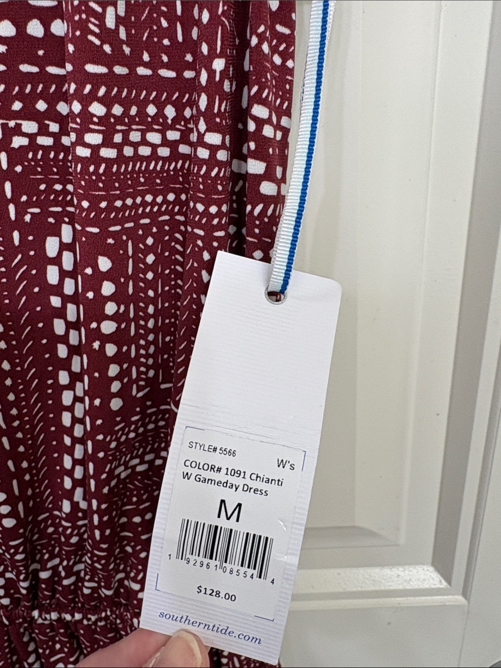 NWT Southern Tide Burgundy Patterned Cap-Sleeve Mini Dress - Picture 4 of 7
